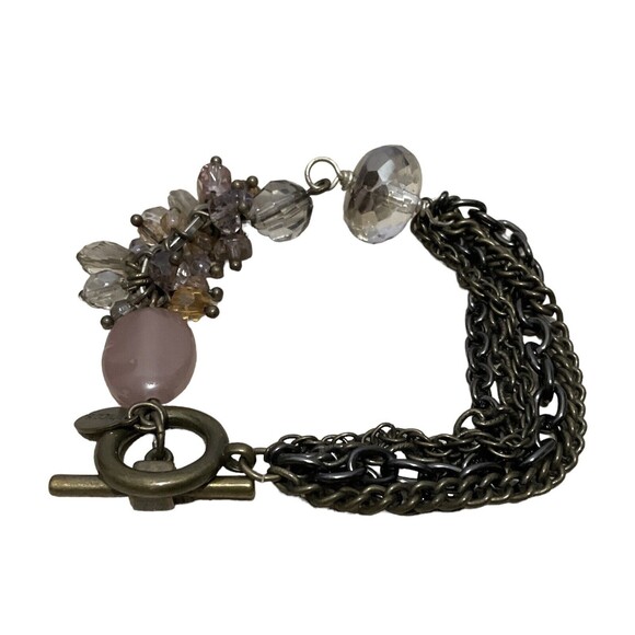 Chico’s Antiqued 5 strand Bracelet With Multicolored Bead Dangles Toggle - Picture 6 of 11